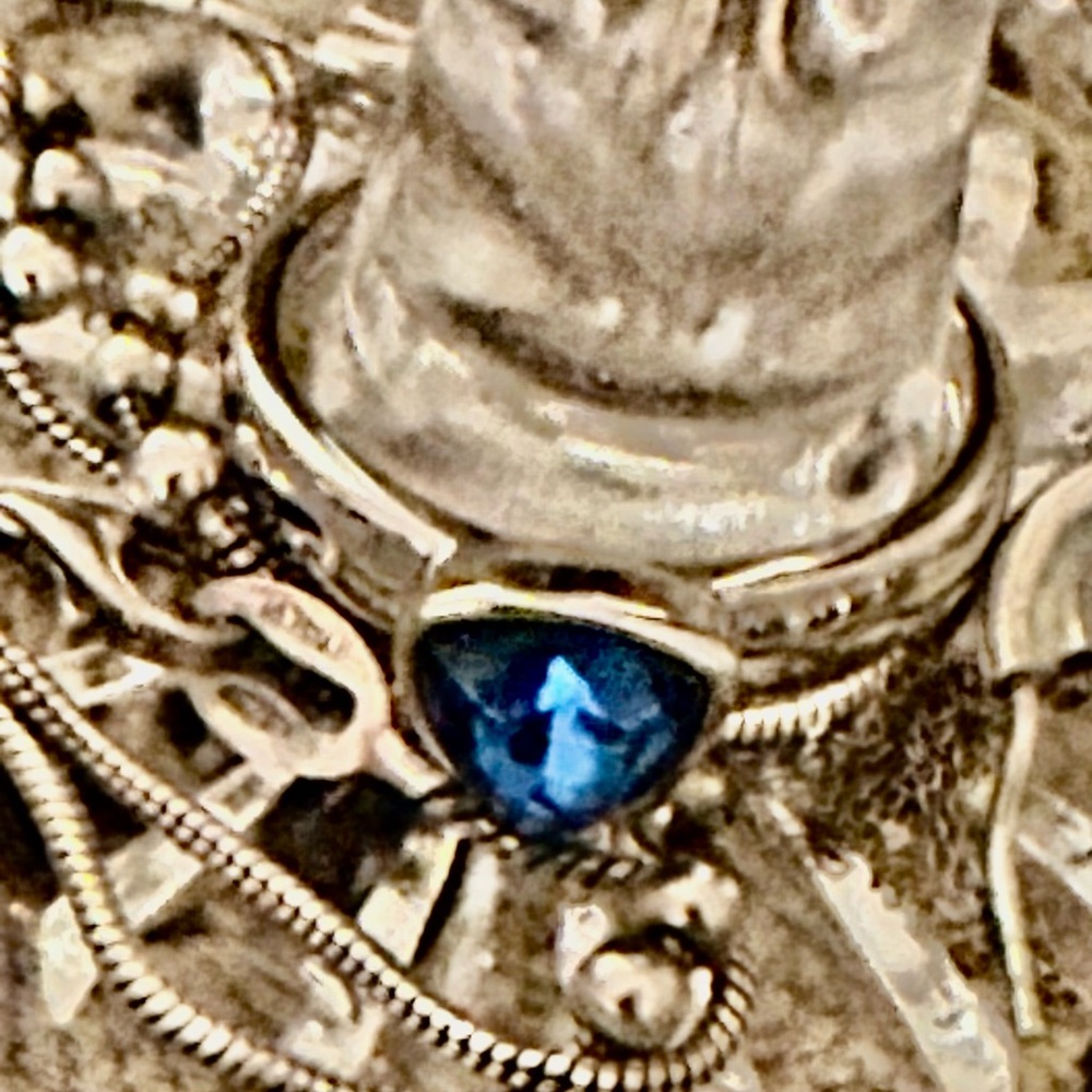❤️Violet Tanzanite Ring 18k white gold over  Sterling silver